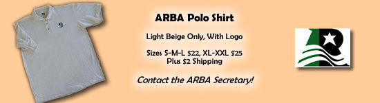 ARBA Polo Shirts - $22 to $25 plus $2 shipping - beige with sylish ARBA Logo
